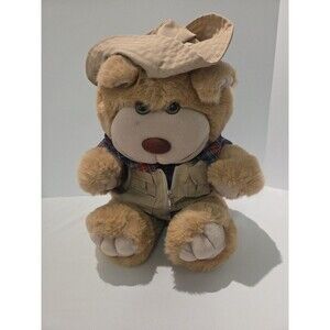 Just Friends Teddy Bear Safari Hat Jacket Flannel Korea Plush Stuffed Animal 18"